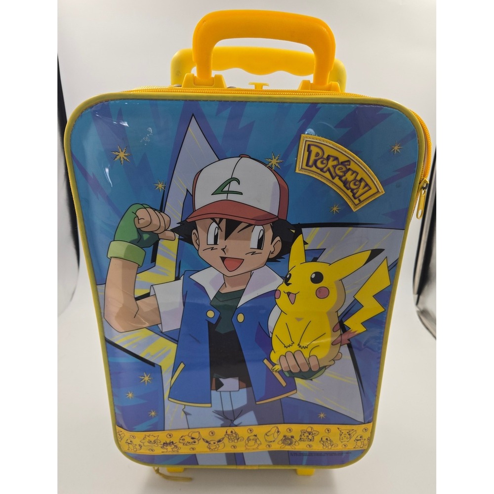 1999 Vintage Pokémon Suitcase Carrying Kids Bag Backpack Ash Ketchum Pikachu
